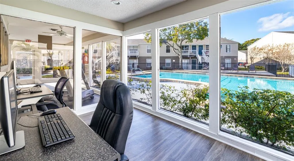 Business Center with Pool View Beach Club apartments Tampa, Florida